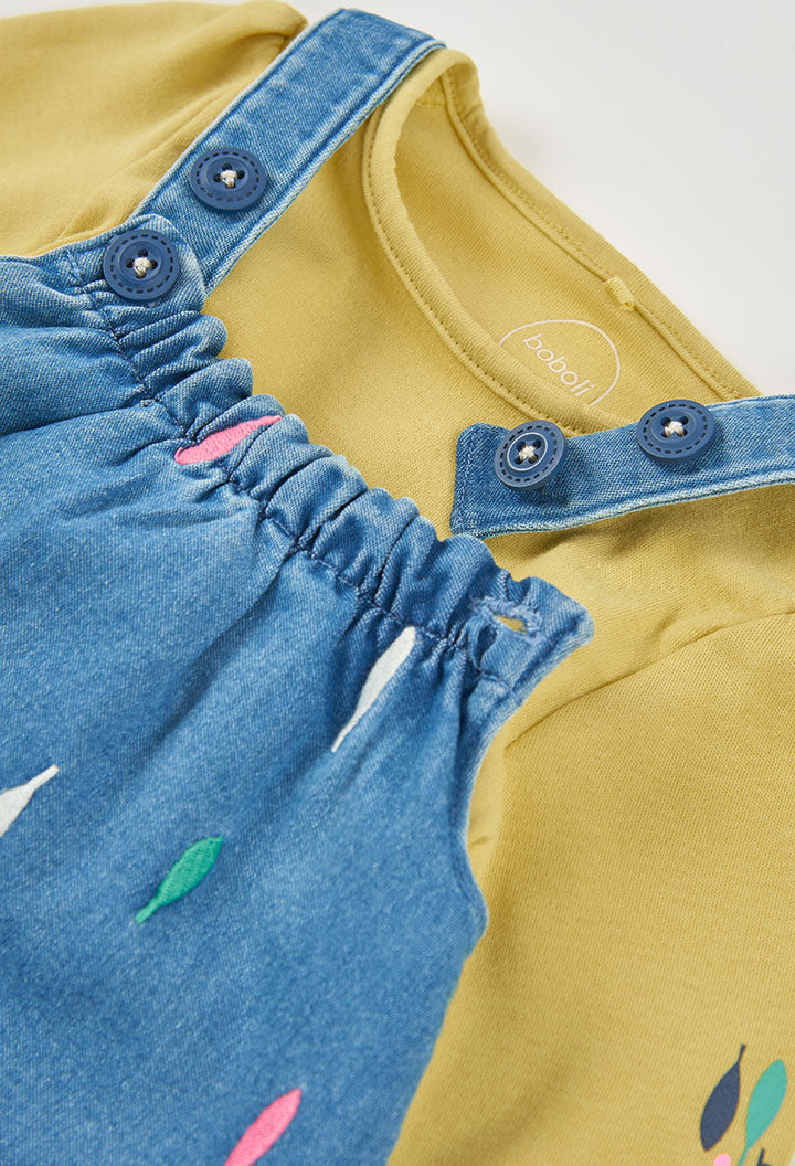 Set per vajza denim me bluze