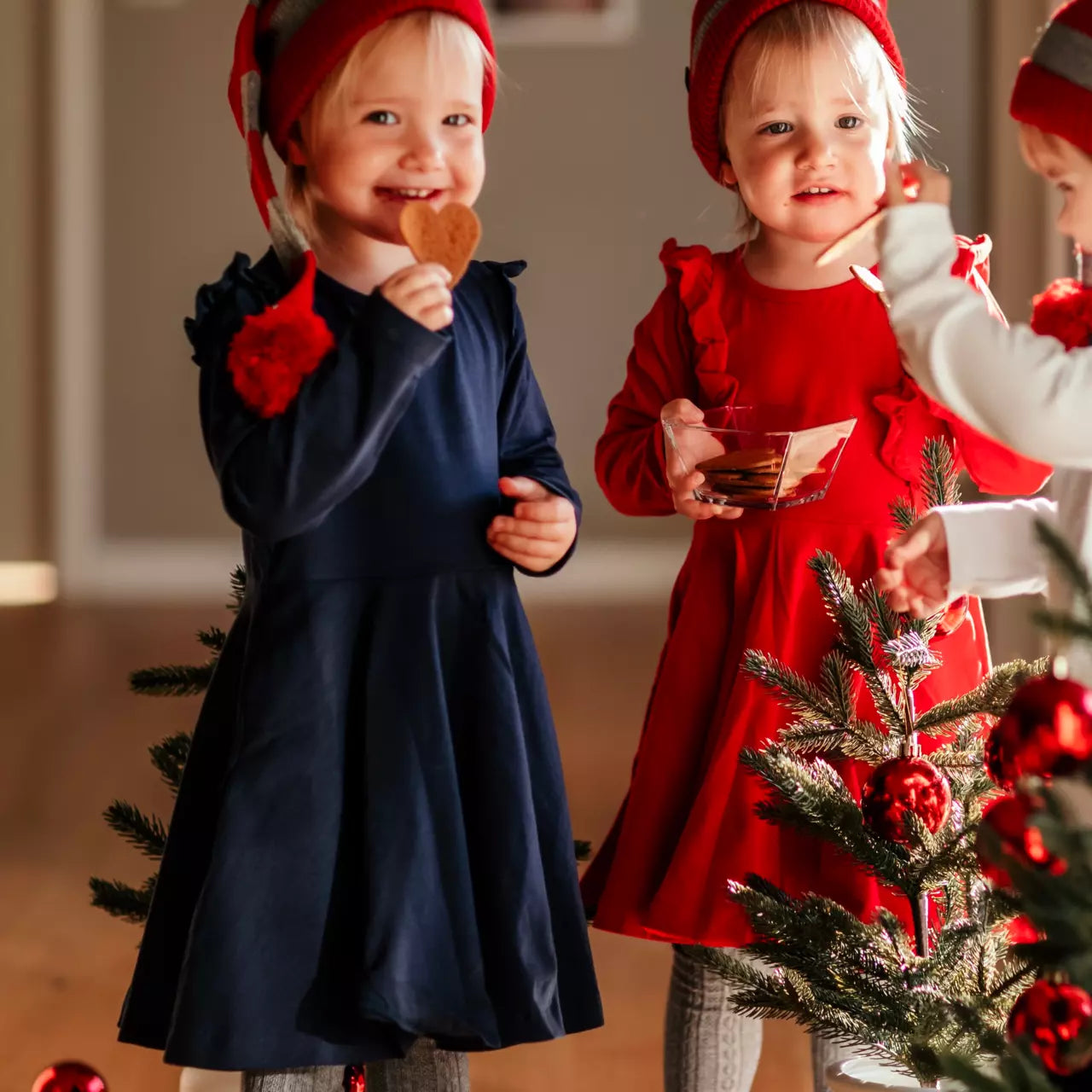 Flanavy dress flounce navy