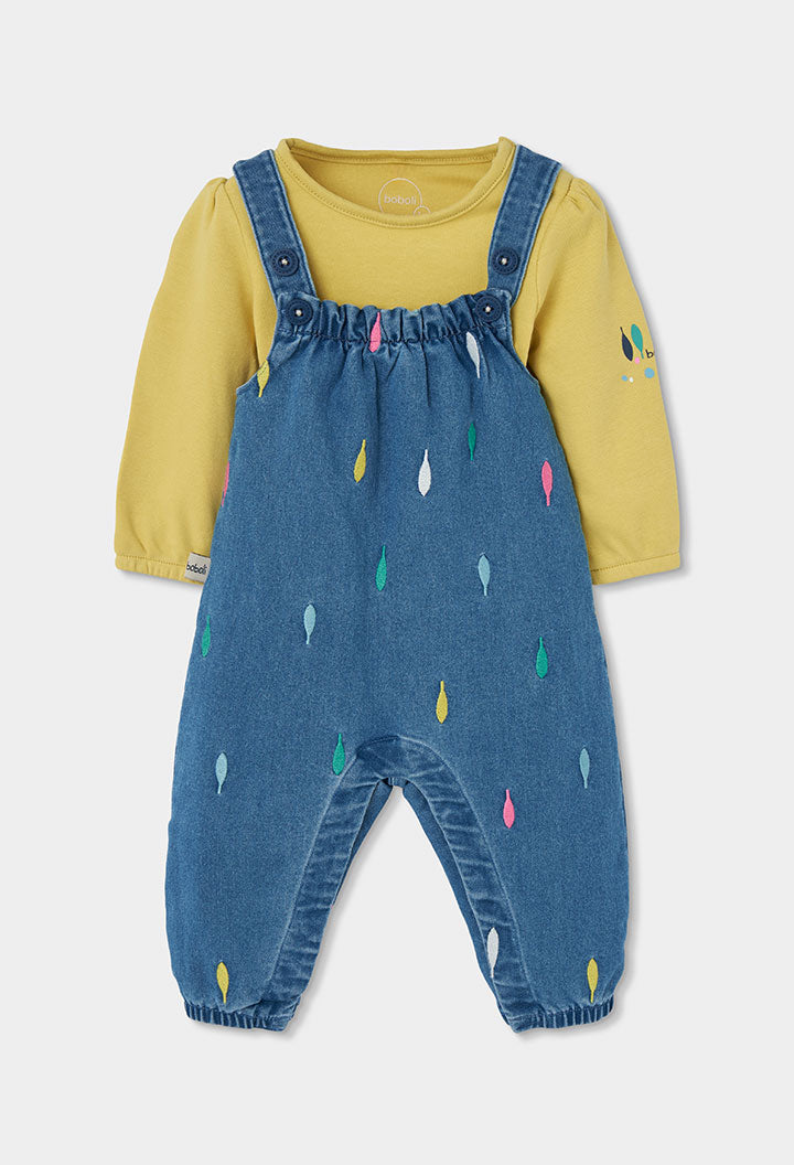 Set per vajza denim me bluze