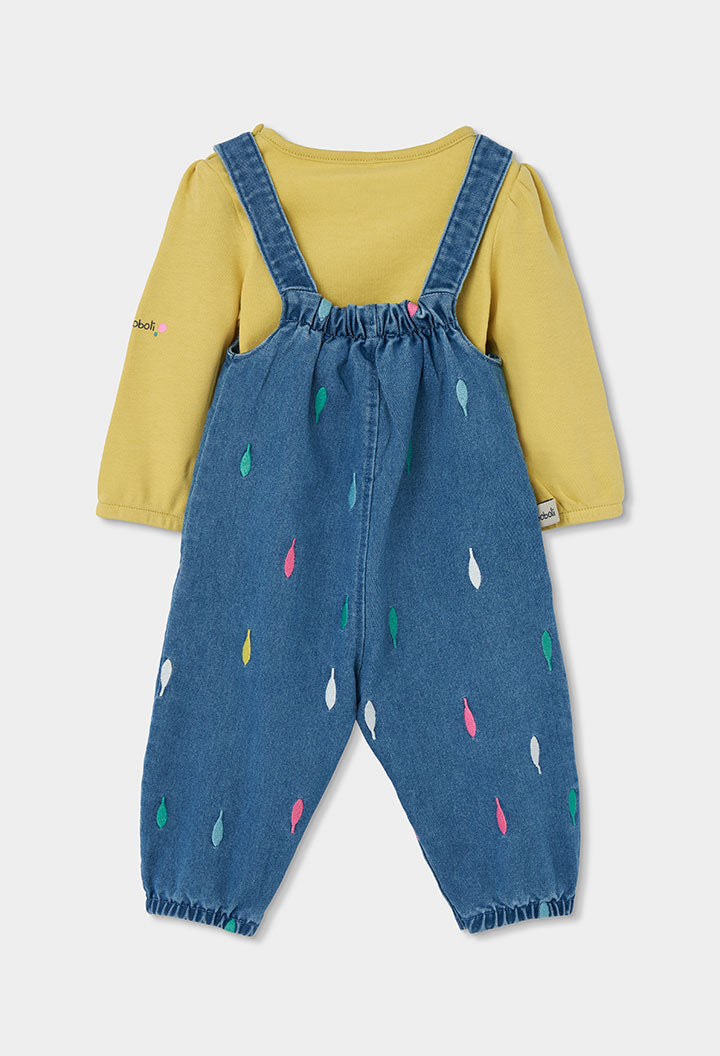 Set per vajza denim me bluze