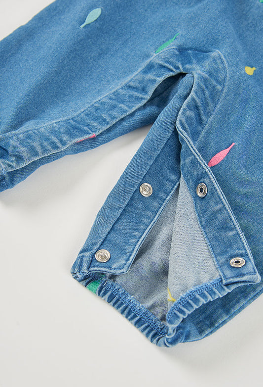 Set per vajza denim me bluze