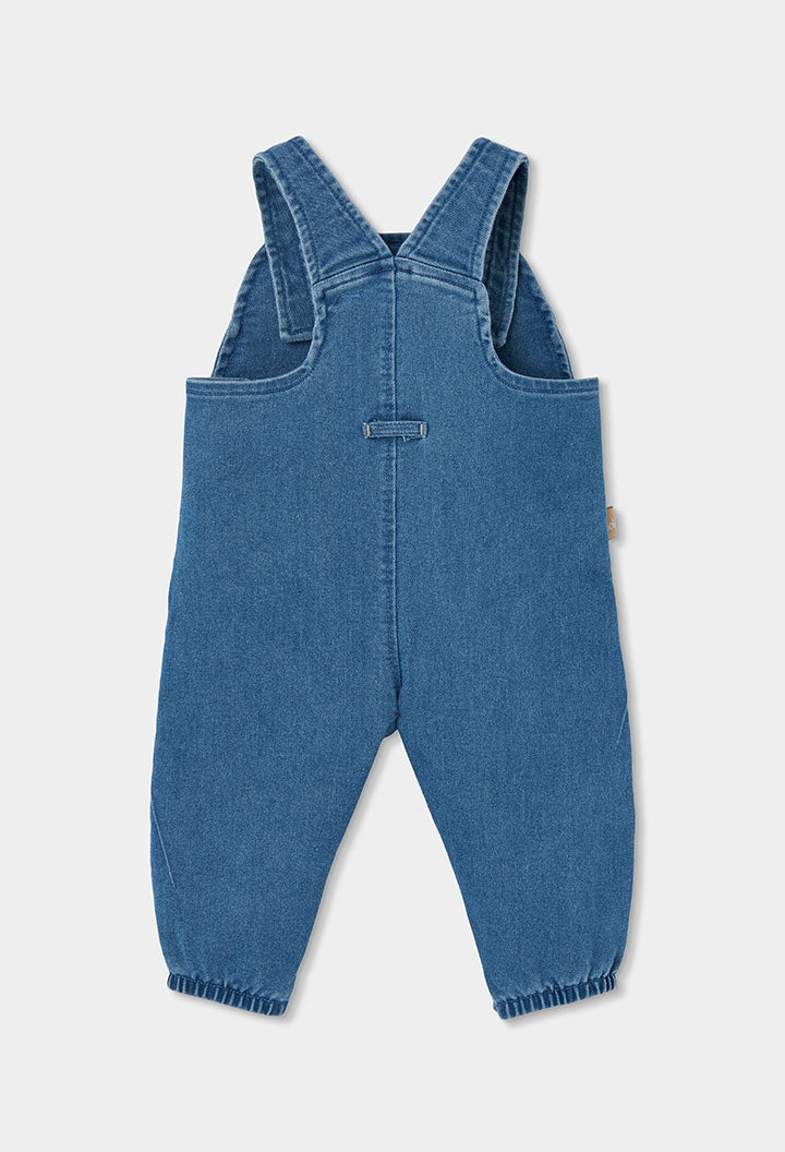 Set xhins blu për bebe me arush të qëndisur