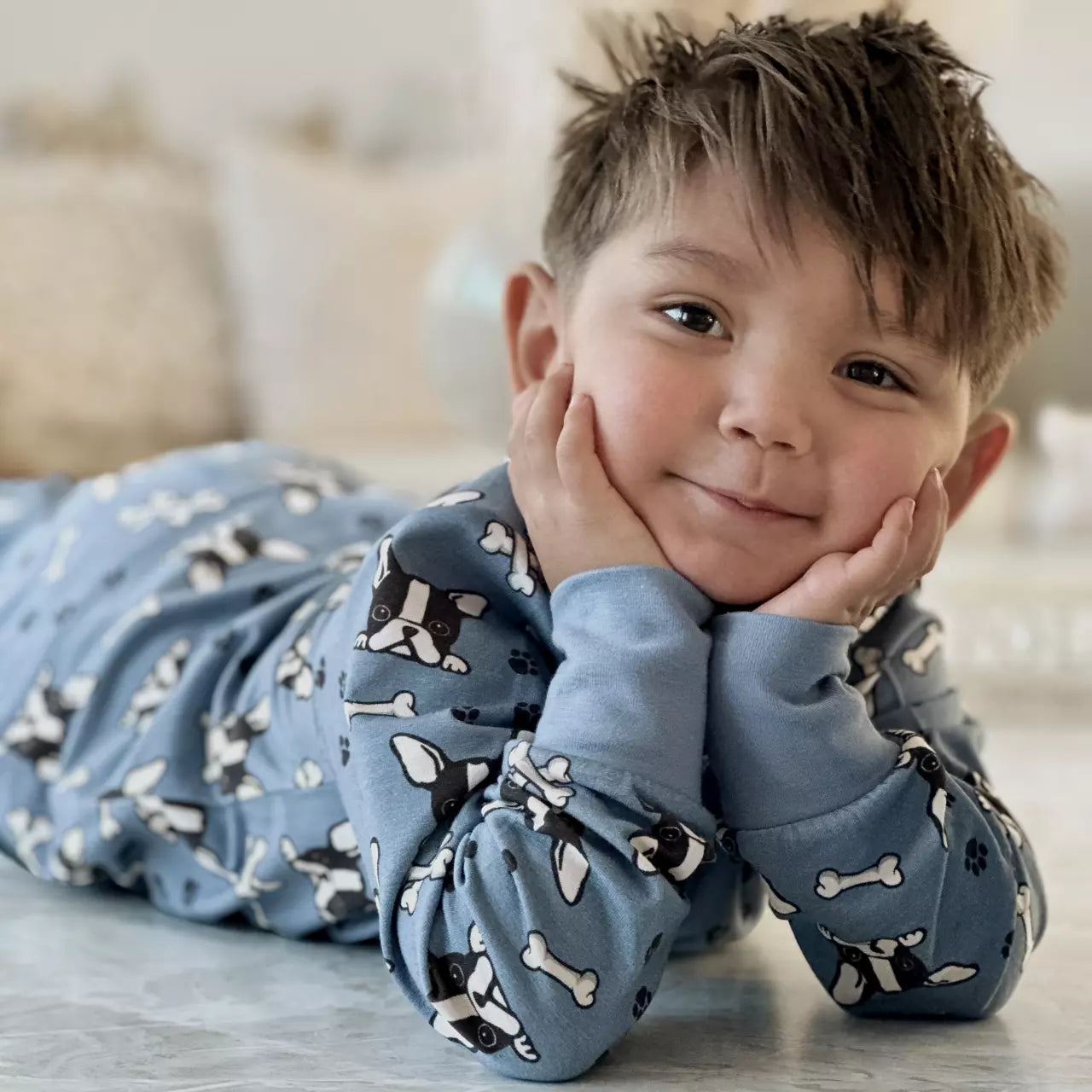 Bamboo two piece pyjamas - Blue Bulldog