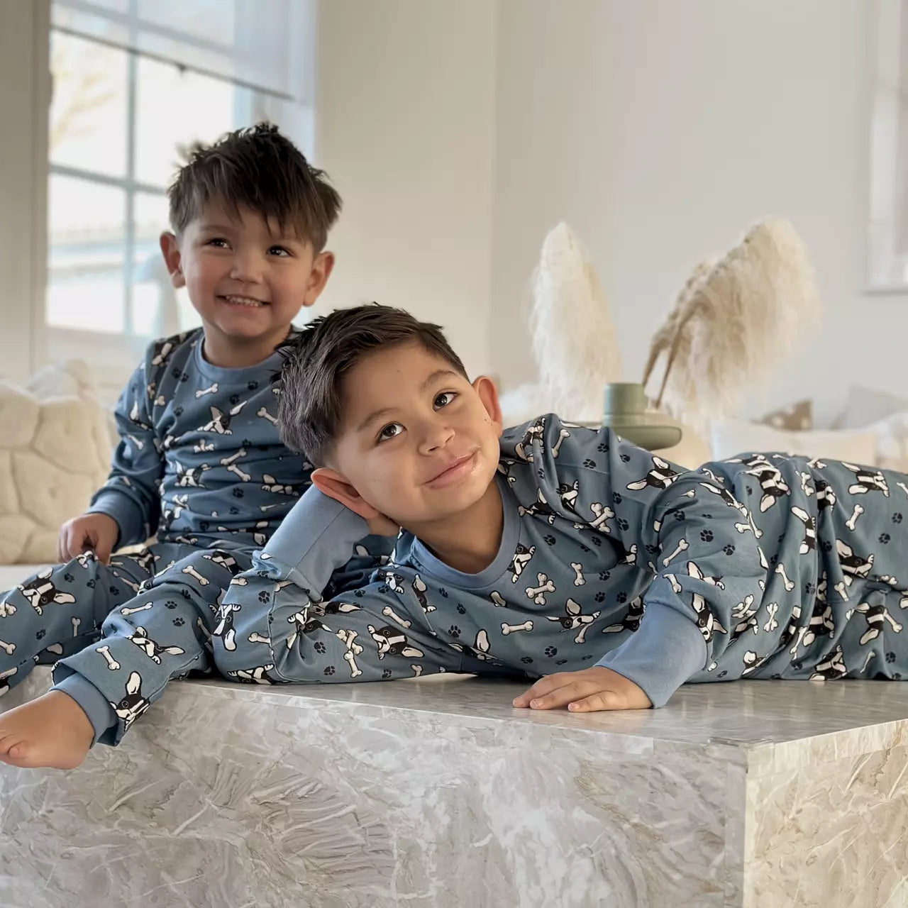 Bamboo two piece pyjamas - Blue Bulldog
