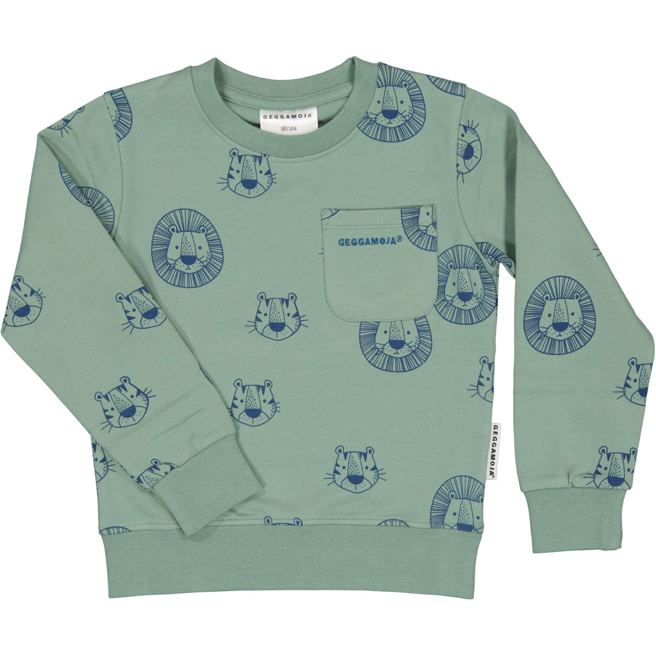 College Crew Neck Sweater -  Green Tiger