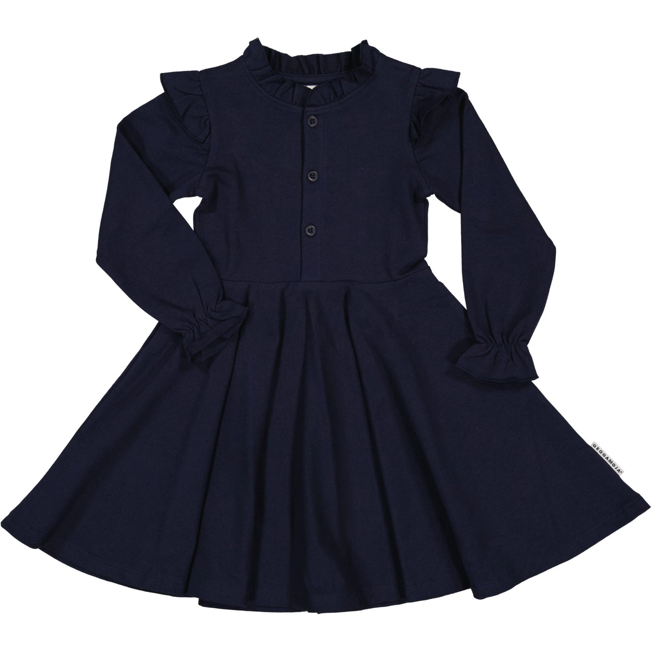 Dress with flounce - Navy Blue