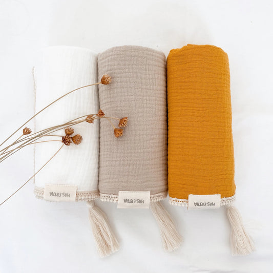 Finn Muslin - Mustard/Carry