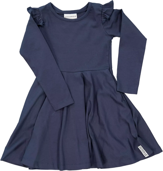 Flanavy dress flounce navy