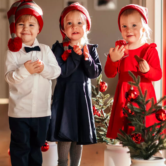 Flanavy dress flounce navy