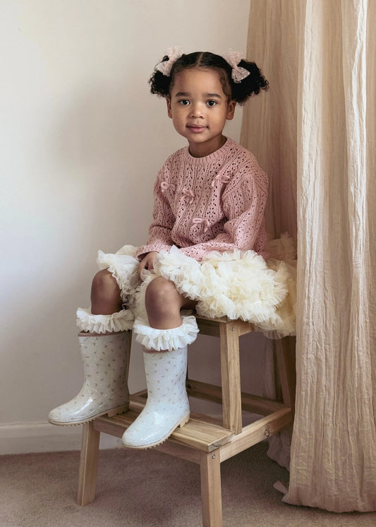 Wellies - Rain boots - Flower Buds - Glitter