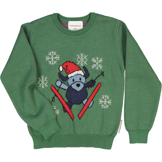 Knitted crew neck sweater - Mossgreen