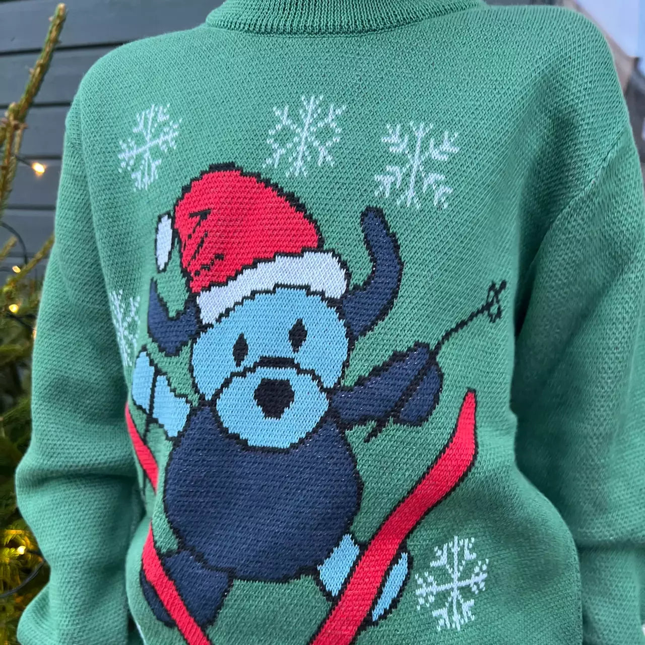 Knitted crew neck sweater - Mossgreen