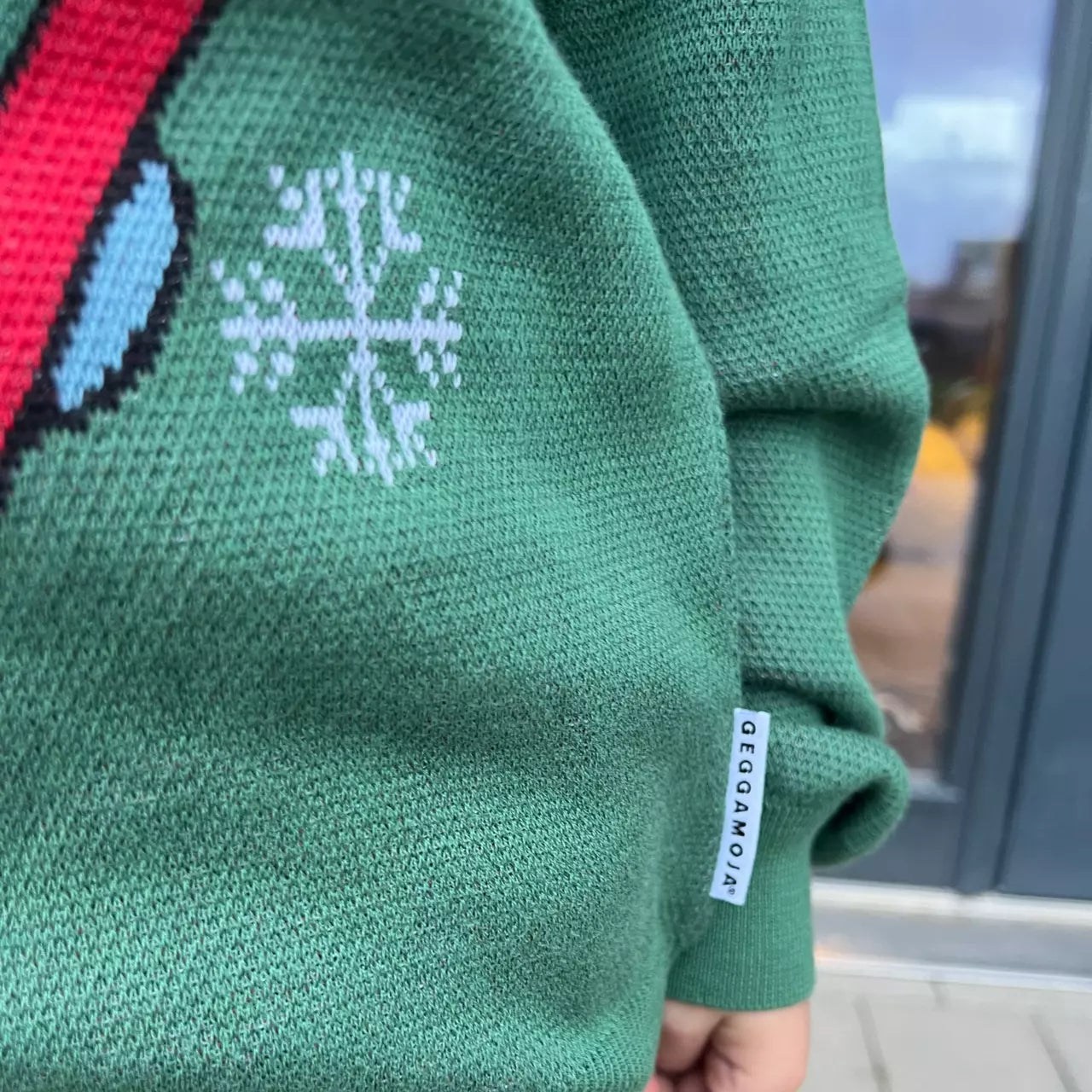 Knitted crew neck sweater - Mossgreen