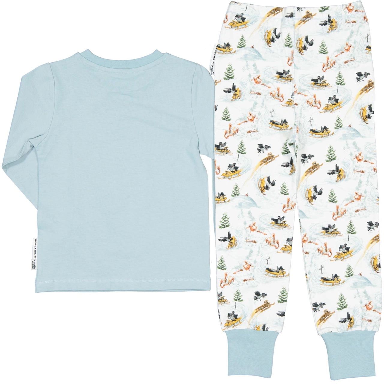 Mamma Moo and Crow two piece pajamas White snow