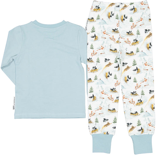 Mamma Moo and Crow two piece pajamas White snow
