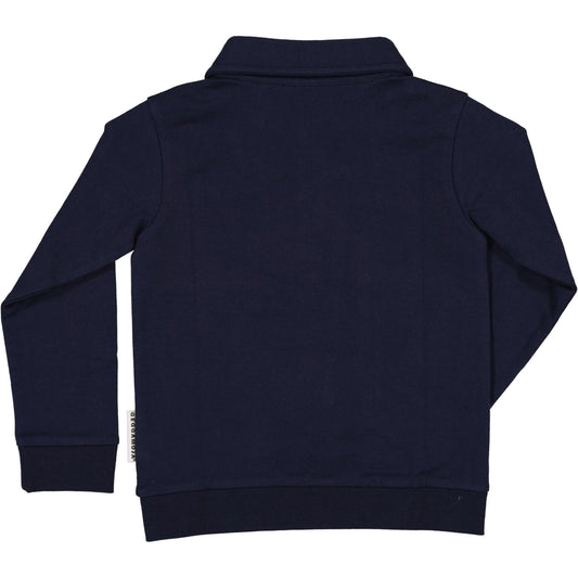 Geggamoja Sweater with collar - Navy Blue